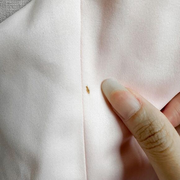 Vintage Pastel Pink Floral Beaded Fit Flared Maxi Formal Prom Dress Size S - Picture 8 of 8